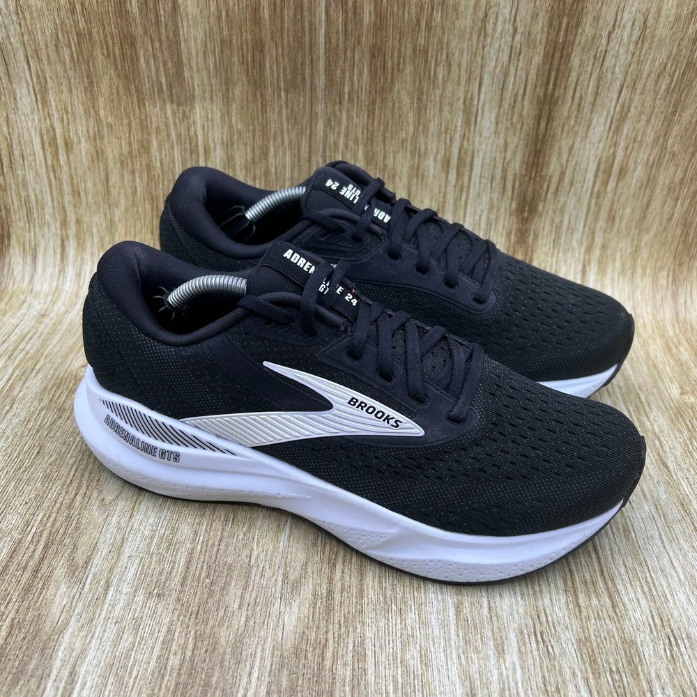 Brooks Adrenaline GTS 24 Women's Size 9 D Wide Black White Shoes 1204261D087